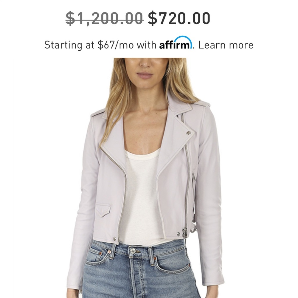 IRO Asheville Leather Jacket-Lilas size 36